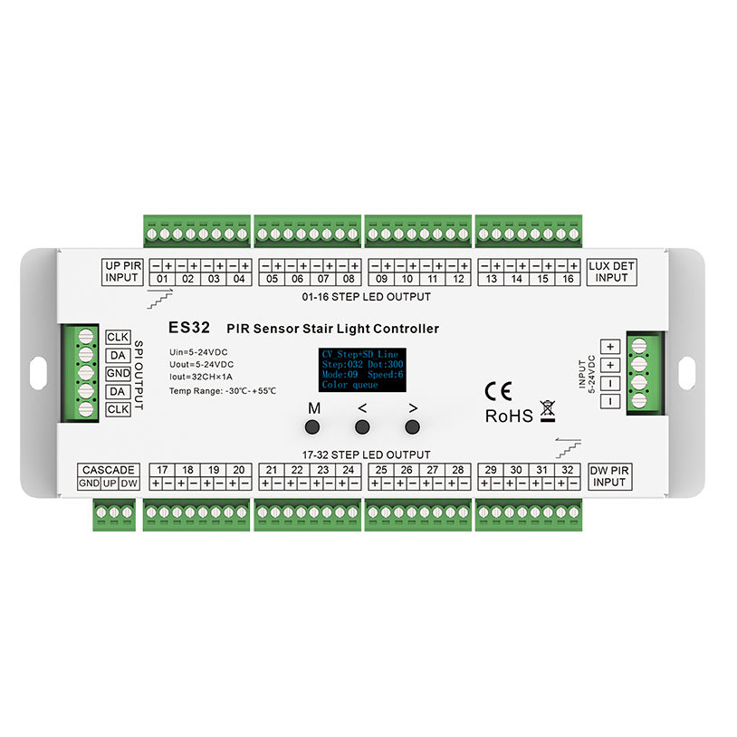 PIR Sensor LED Stair Lights Controller ES32 With Stair Lighting Kit PIR Sensor LED Stair Lights Controller ES32 With Stair Lighting Kit
